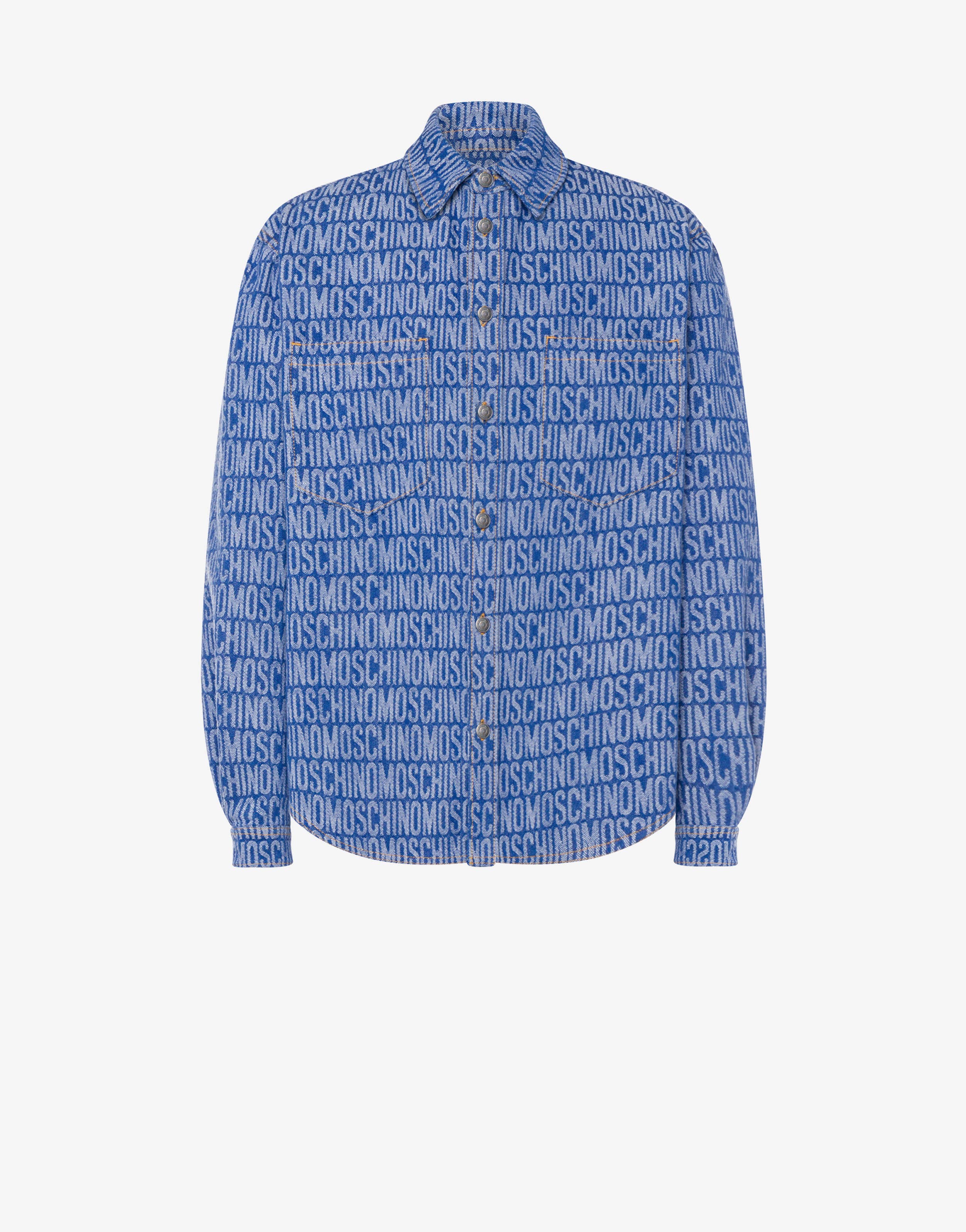 Moschino Blue Jacquard Denim Shirt